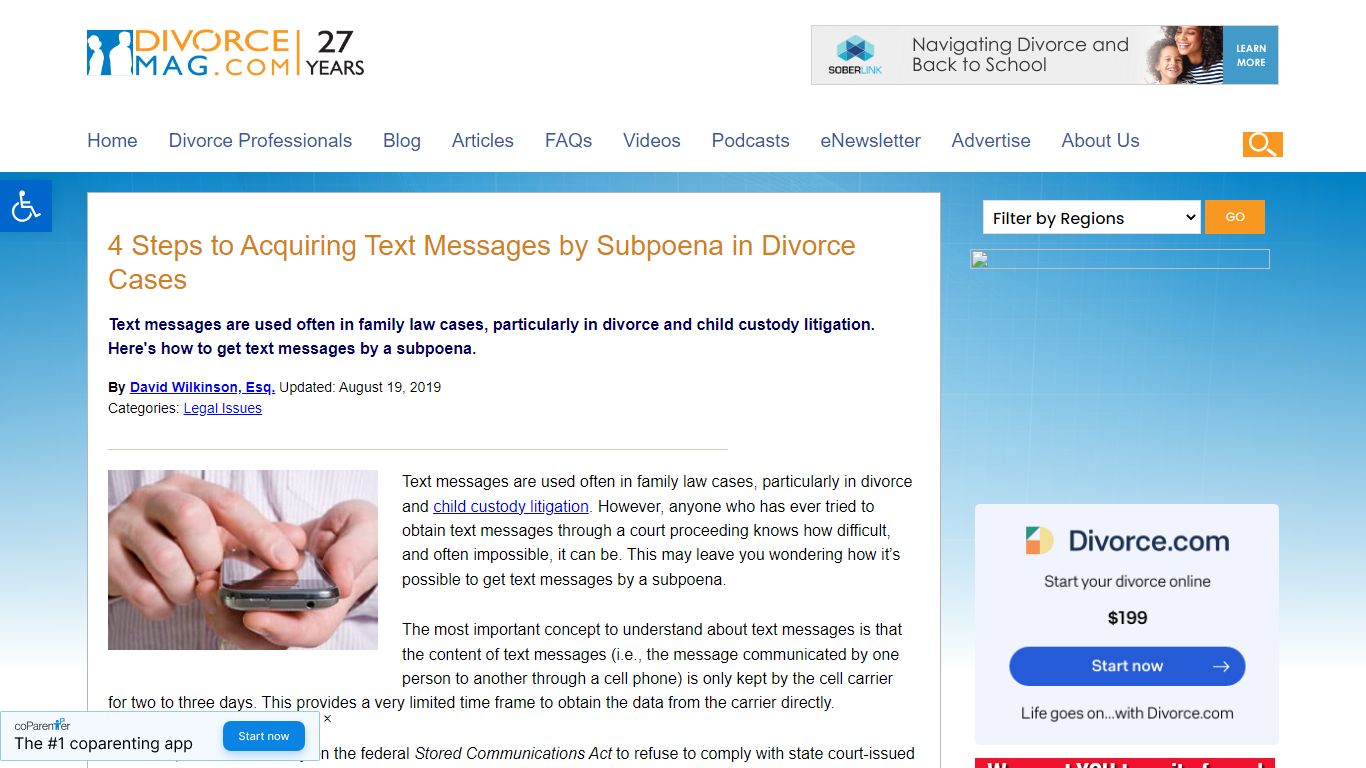 4 Steps to Acquiring Text Messages by Subpoena in Divorce Cases